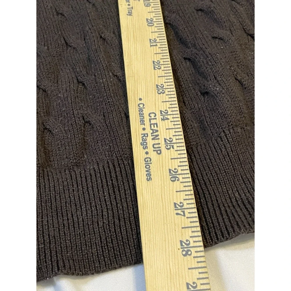 Banana Republic Sweater Mens Large Brown 1/4 Zip Pullover Long Sleeve Cable Knit